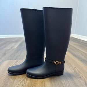 Tall Women's Rugged Outback Rain Boots - Navy Blue LIKE NEW